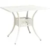 Image de Table De Jardin Blanc 90x90x73 Cm Aluminium Coulé Vidaxl