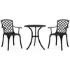 Image de Ensemble De Bistro 3 Pcs Aluminium Coulé Noir Vidaxl
