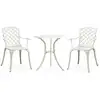Image de Ensemble De Bistro 3 Pcs Aluminium Coulé Blanc Vidaxl