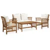 Image de vidaXL Salon de Jardin 4 pcs avec Coussins Mobilier dExtérieur Meubles de Terrasse Meubles de Jardin Mobilier de Patio Bois 3057975
