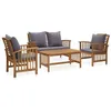 Image de vidaXL Salon de Jardin 4 pcs avec Coussins Mobilier dExtérieur Meubles de Jardin Meubles de Terrasse Mobilier de Patio Bois 3057979
