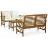 Image de vidaXL Salon de jardin 3 pcs avec coussins Bois dacacia massif 3057988