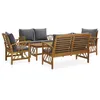 Image de vidaXL Salon de Jardin 5 pcs avec Coussins Meubles dExtérieur Mobilier de Patio Mobilier de Jardin Meubles de Terrasse Bois 3057993