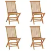 Image de Chaises De Jardin Pliables Lot De 4 Bois De Teck Massif Vidaxl