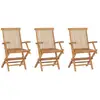 Image de Chaises De Jardin Pliables Lot De 3 Bois De Teck Massif Vidaxl