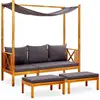 Image de Banc De Jardin Avec Auvent Et Repose-pieds Bois D'acacia Solide Vidaxl