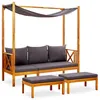 Image de vidaXL Banc de jardin avec auvent et repose-pieds Bois dacacia solide 29 cm