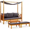 Image de Banc De Jardin Avec Table Et Repose-pieds Bois D'acacia Solide Vidaxl