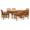 Image de vidaXL Ensemble à manger de jardin 7 pcs avec coussins Acacia solide 3058089