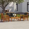 Image de vidaXL Salon de jardin 4 pcs avec coussins Bois dacacia solide 3058098