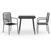 Image de Ensemble table et chaises - VIDAXL - Mobilier à dîner dextérieur - Noir - Corde en coton - Acier