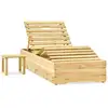 Image de Chaise Longue Avec Table Bois De Pin Imprégné De Vert Vidaxl