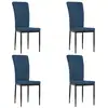 Image de Vidaxl chaises à manger lot de 4 bleu velours