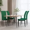 Image de Chaises À Manger Lot De 4 Vert Foncé Velours Vidaxl