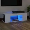Image de Meuble Tv Avec Lumières Led Blanc Brillant 90x39x30 Cm Vidaxl