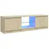 Image de Meuble Tv Avec Lumières Led Chêne Sonoma 120x30x36 Cm Vidaxl