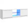 Image de Vidaxl meuble tv avec lumières led blanc brillant 120x30x36 cm