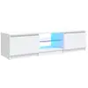Image de Vidaxl meuble tv avec lumières led blanc 140x40x36 cm