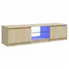 Image de Vidaxl meuble tv avec lumières led chêne sonoma 140x40x36 cm