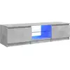 Image de Meuble Tv Avec Lumières Led Gris Béton 140x40x36 Cm Vidaxl
