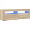 Image de Meuble Tv Avec Lumières Led Chêne Sonoma 120x35x40 Cm Vidaxl
