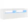 Image de Vidaxl meuble tv avec lumières led blanc brillant 120x35x40 cm