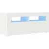 Image de Meuble Tv Avec Lumières Led Blanc 90x35x40 Cm Vidaxl