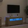Image de Meuble Tv Avec Lumières Led Chêne Sonoma 90x35x40 Cm Vidaxl