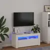 Image de Meuble Tv Avec Lumières Led Blanc Brillant 90x35x40 Cm Vidaxl