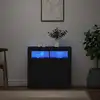 Image de Buffet Avec Lumières Led Noir 80x35x75 Cm Vidaxl