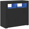 Image de Vidaxl buffet avec lumières led noir 80x35x75 cm