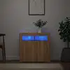 Image de Buffet Avec Lumières Led Chêne Sonoma 80x35x75 Cm Vidaxl