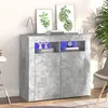 Image de vidaXL Buffet avec Lumières LED Meuble de Rangement Armoire de Rangement Organisateur de Salon Salle de Séjour Intérieur 804332
