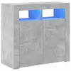 Image de Vidaxl buffet avec lumières led gris béton 80x35x75 cm