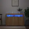 Image de Buffet Avec Lumières Led Chêne Sonoma 115,5x30x75 Cm Vidaxl