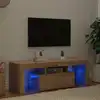 Image de Meuble Tv Avec Lumières Led Chêne Sonoma 120x35x40 Cm Vidaxl