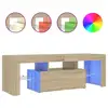Image de Vidaxl meuble tv avec lumières led chêne sonoma 120x35x40 cm