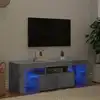 Image de Meuble Tv Avec Lumières Led Gris Béton 120x35x40 Cm Vidaxl