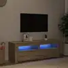 Image de Meuble Tv Avec Lumières Led Chêne Sonoma 120x35x40 Cm Vidaxl
