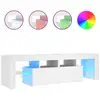 Image de Vidaxl meuble tv avec lumières led blanc 140x36,5x40 cm