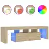 Image de Meuble Tv Avec Lumières Led Chêne Sonoma 140x36,5x40 Cm Vidaxl