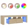 Image de Vidaxl meuble tv avec lumières led chêne sonoma 140x36,5x40 cm
