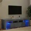 Image de Meuble Tv Avec Lumières Led Gris Béton 140x36,5x40 Cm Vidaxl