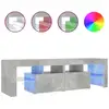 Image de Vidaxl meuble tv avec lumières led gris béton 140x36,5x40 cm