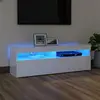 Image de Meuble Tv Avec Lumières Led Blanc Brillant 120x35x40 Cm Vidaxl