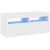 Image de Vidaxl meuble tv avec lumières led blanc 90x35x40 cm