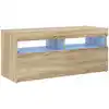 Image de Meuble Tv Avec Lumières Led Chêne Sonoma 90x35x40 Cm Vidaxl