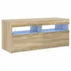 Image de Vidaxl meuble tv avec lumières led chêne sonoma 90x35x40 cm