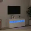 Image de Meuble Tv Avec Lumières Led Blanc Brillant 90x35x40 Cm Vidaxl
