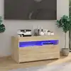 Image de Meuble Tv Avec Lumières Led Chêne Sonoma 75x35x40 Cm Vidaxl